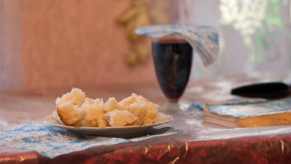The Lord's Supper: broken bread and wine