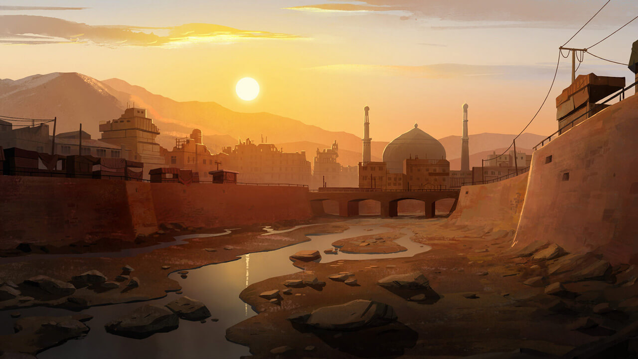 A scene of Kabul from the film The Breadwinner by Nora Twomey.