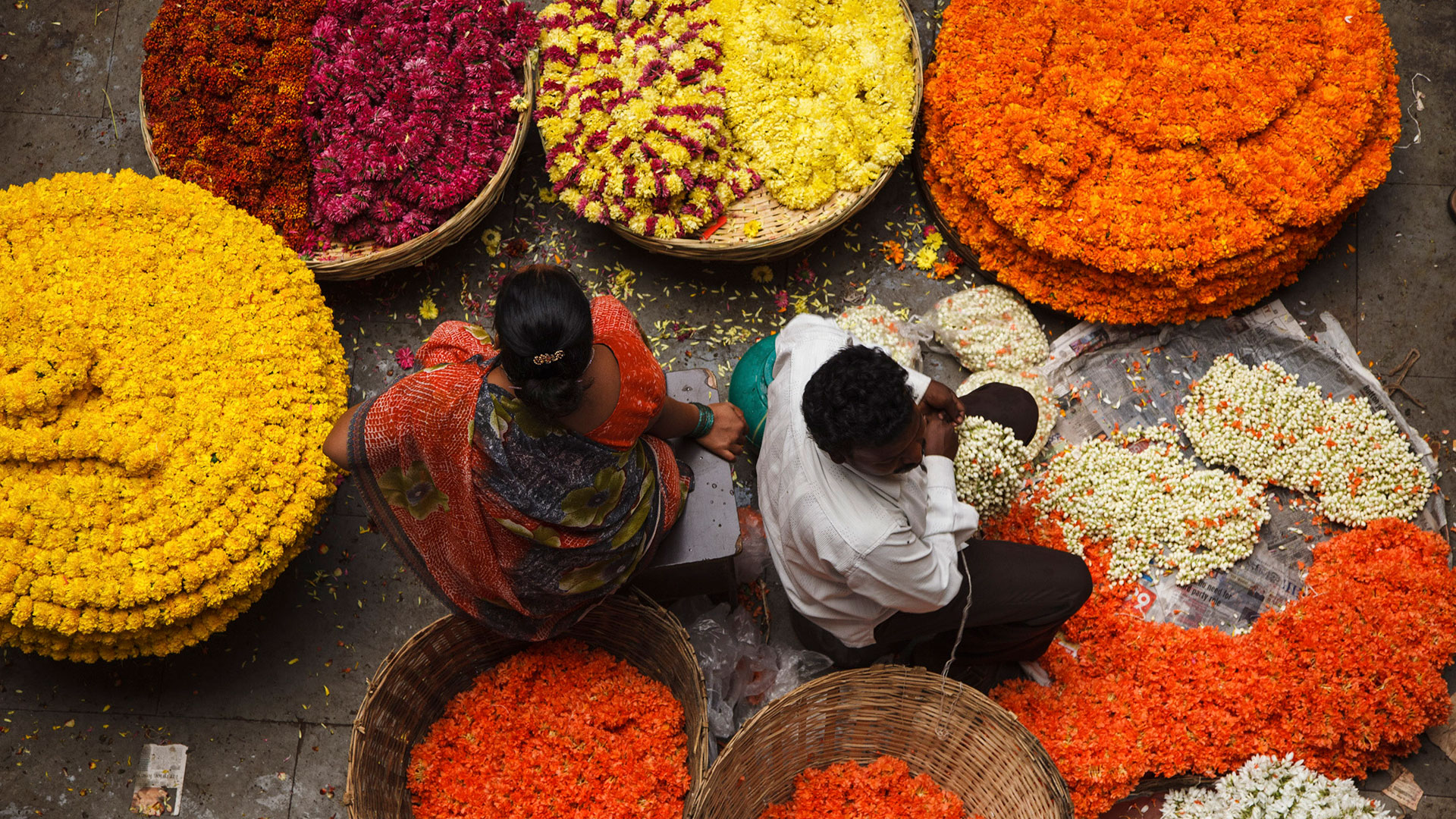 Indian flower sellers
