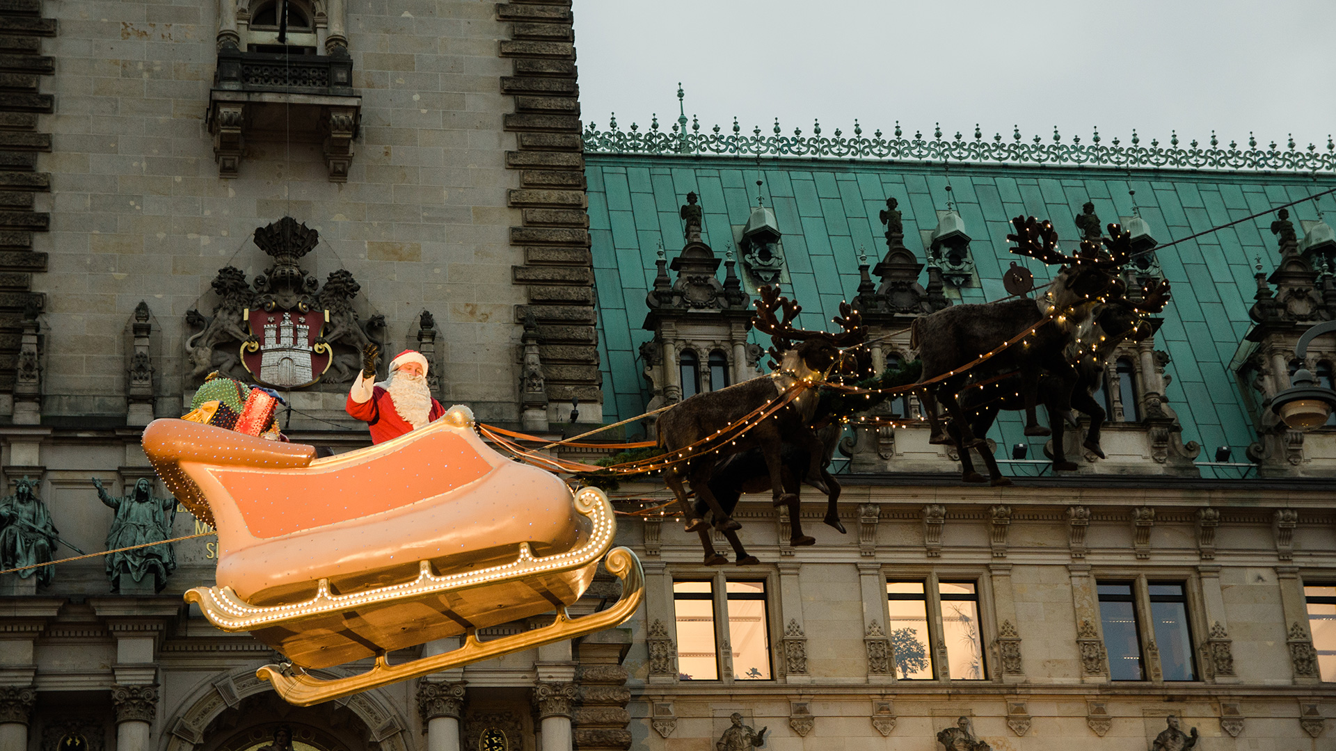 Santa Claus presides over Christmas markets all over the world.