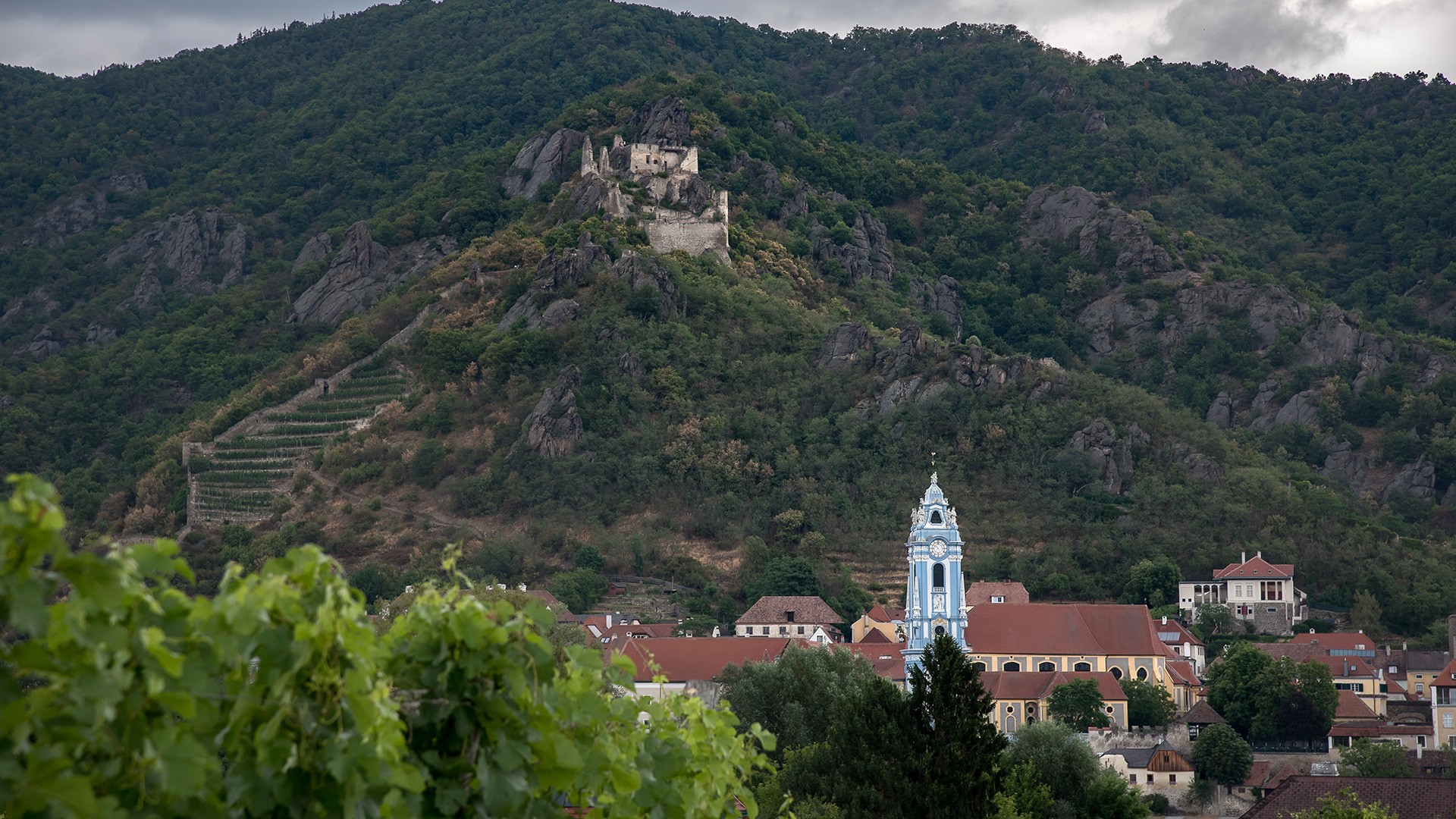 The Abbey Church of Dürnstein along the Danube in Lower Austria