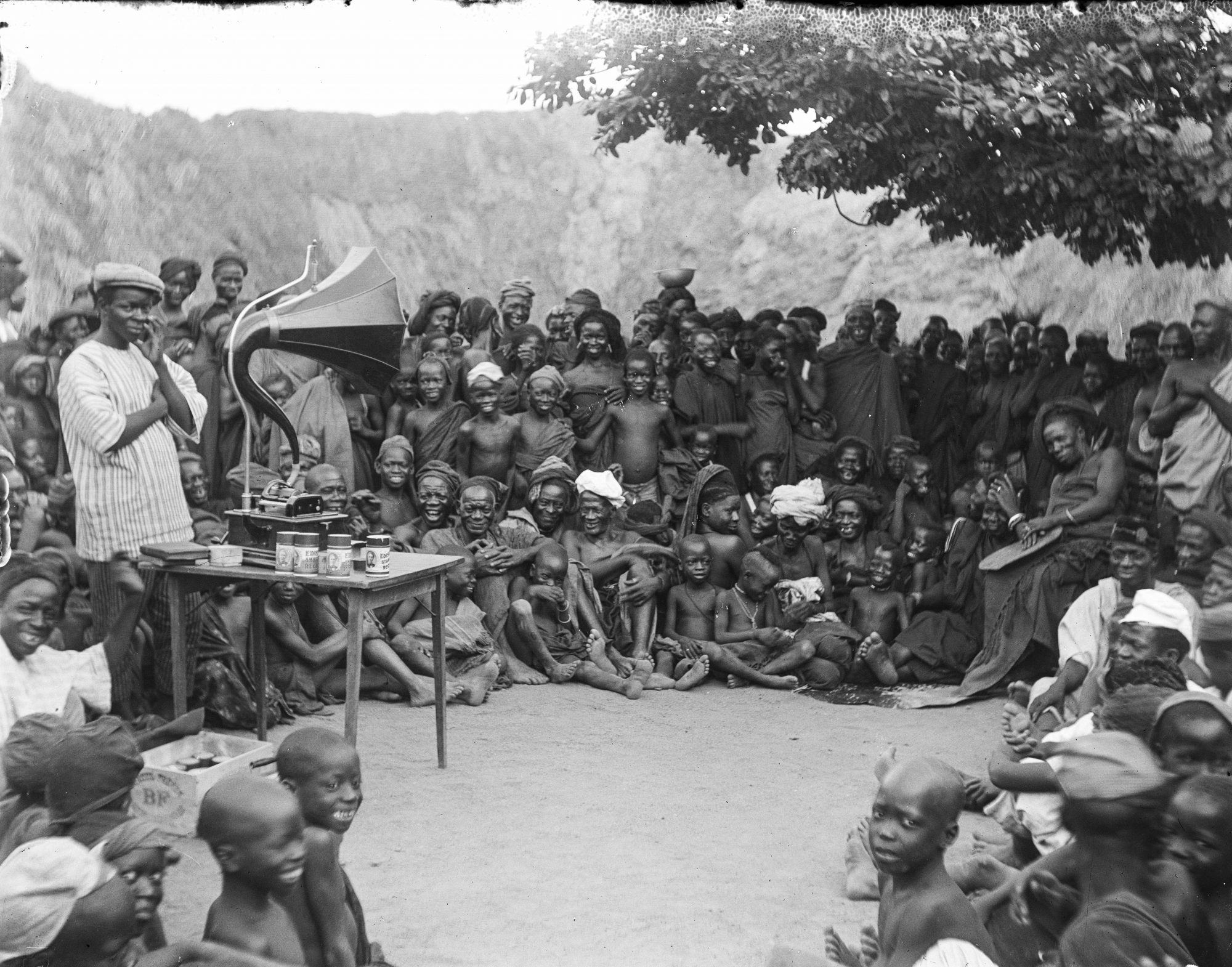 Phonograph in Nigerian Village