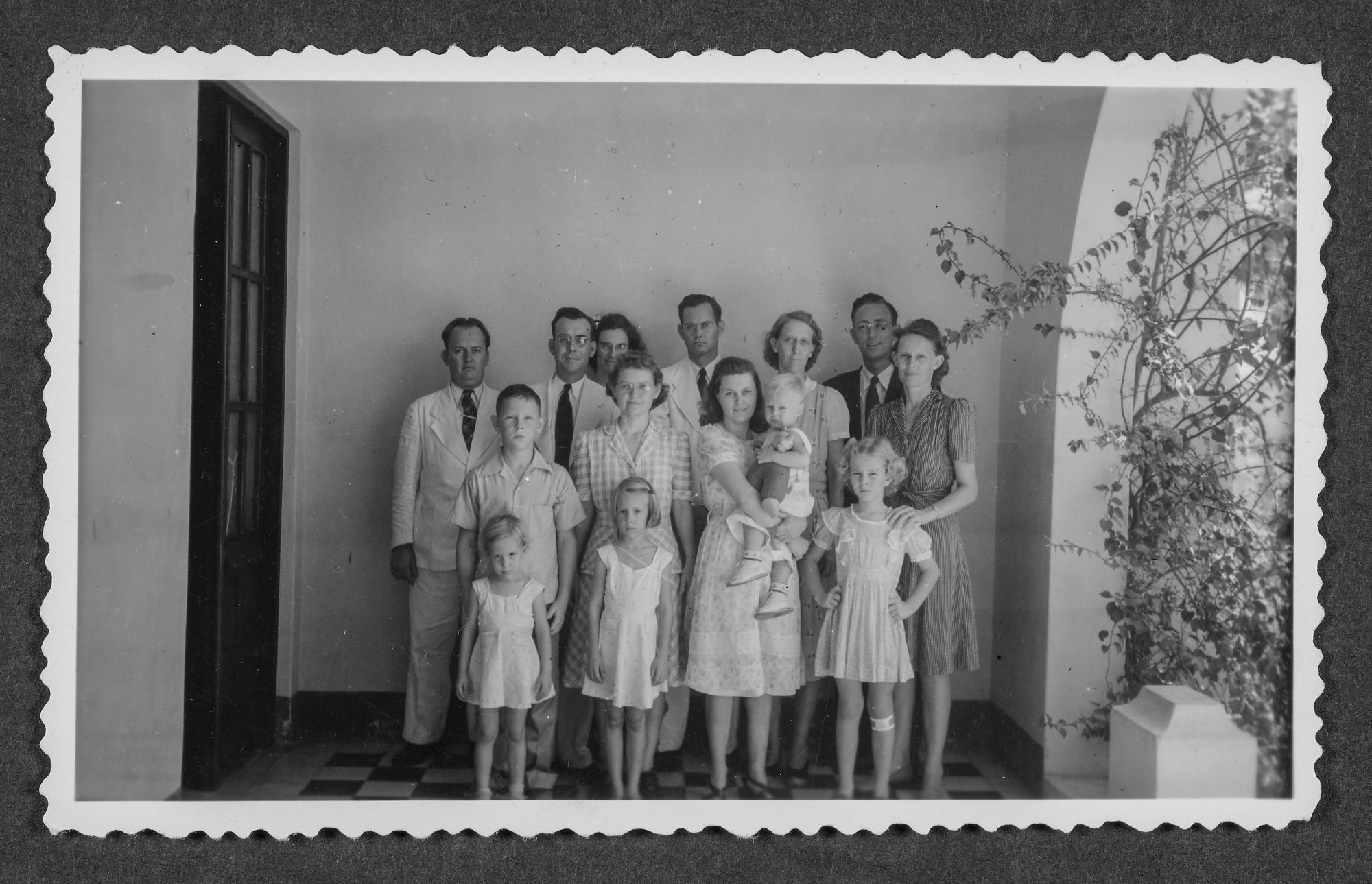 Southern Baptist missionaries in Colombia, including Harry (back row, second from left) and Dorothy (in front of Harry, plaid dress) Schweinsberg.