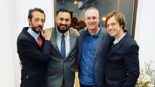 Pastors Tiago Cavaco, Diego Lopes, Mark Bustrum, and Filipe Sousa (L to R) pose for a picture.
